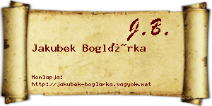 Jakubek Boglárka névjegykártya