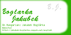 boglarka jakubek business card