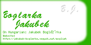 boglarka jakubek business card
